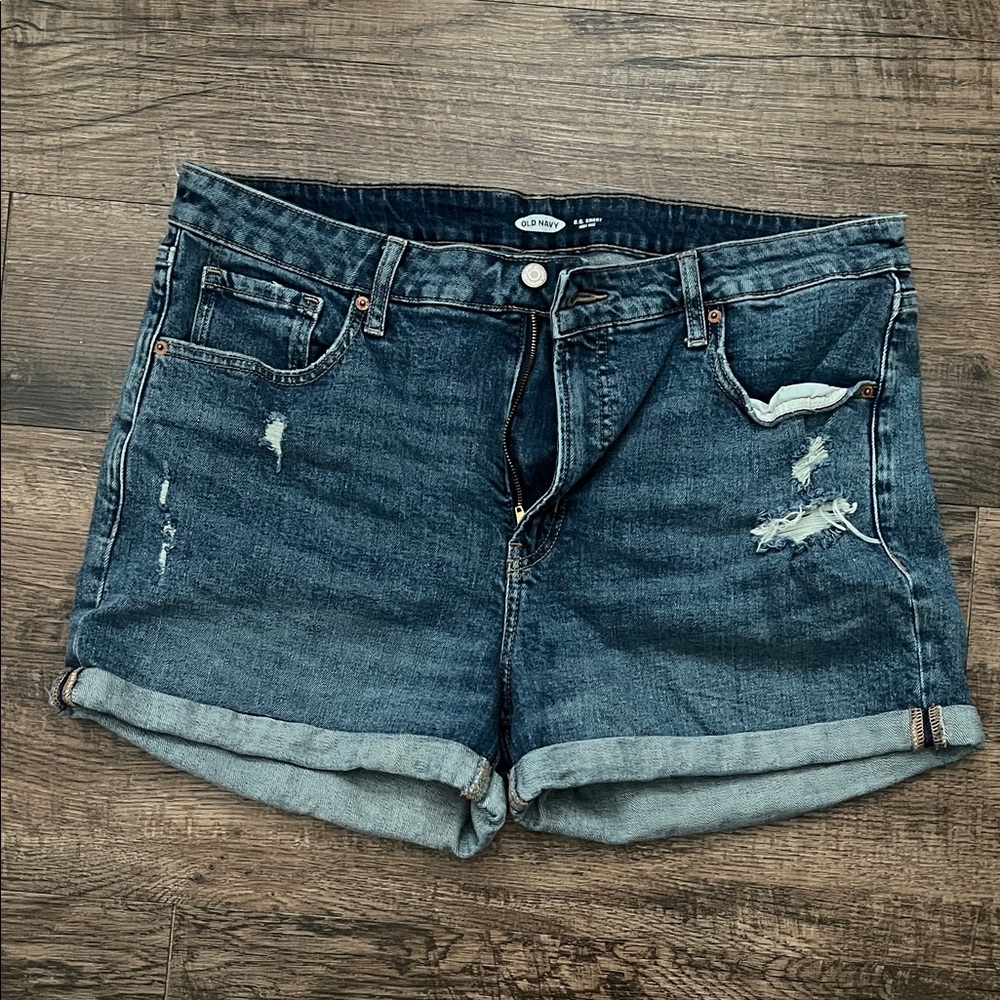 Old Navy OG short High Rise Distressed Blue Jean Shorts